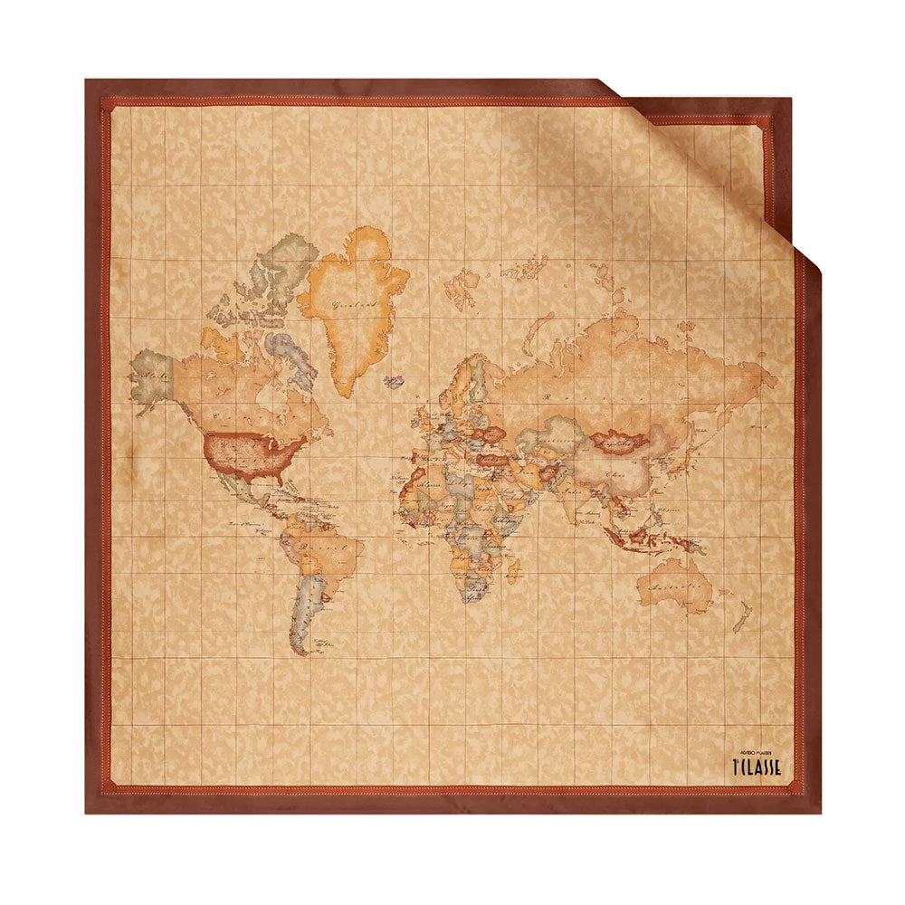 Foulard 90 x 90 cm 1A Classe Alviero Martini in Seta stampa Geo Classic e Castagna 3190