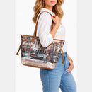 Borsa Donna Y NOT a Spalla YES-319 Stampa Blue Lagoon