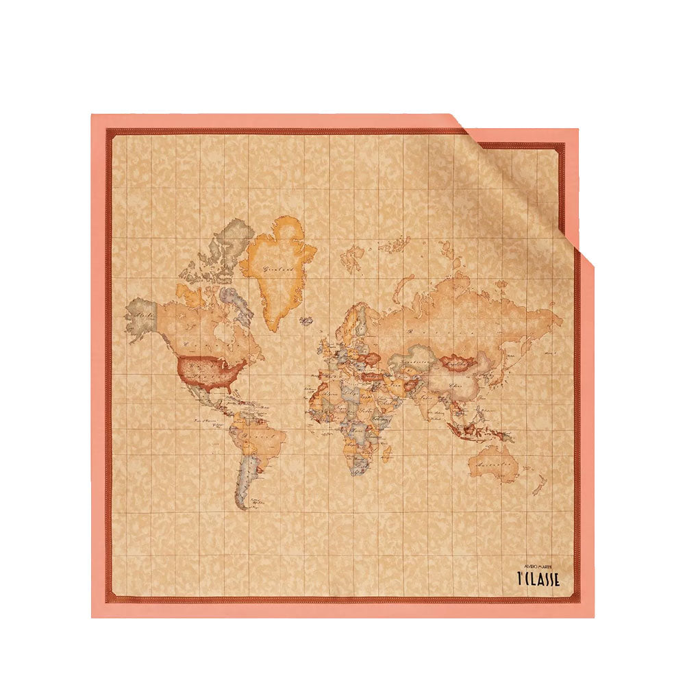 Foulard 70 x 70 cm 1A Classe Alviero Martini in Seta stampa Geo Classic e Rosa Fard 3270