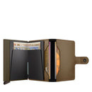 Kartenetui mit Clip SECRID Modell Miniwallet Matte Satin aus Leder in Bronze mit RFID-Schutz