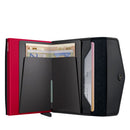 Porta Carte con Clip SECRID linea Envelope Matte in Pelle Black e Red con RFID