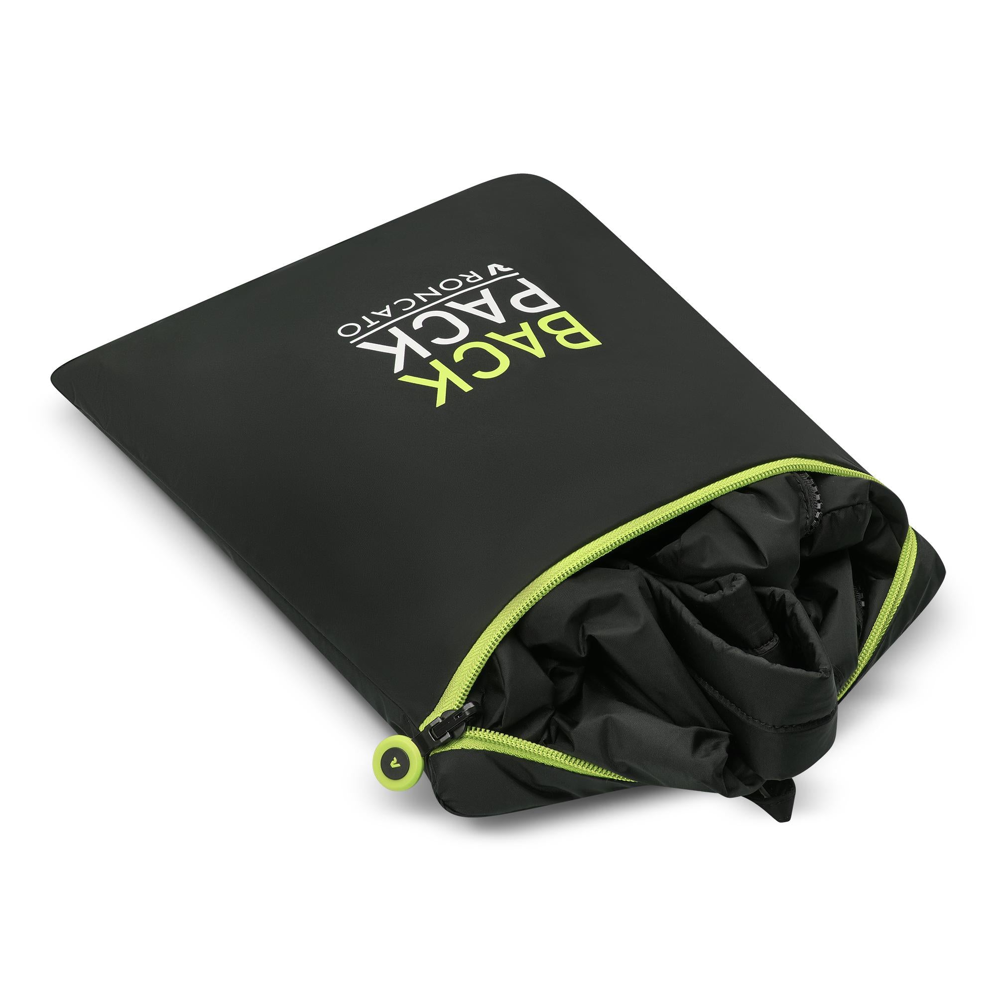 Easyjet RONCATO Kompakter, faltbarer Reiserucksack, Schwarz und Cyber ​​Lime, 45 x 36 x 20 cm