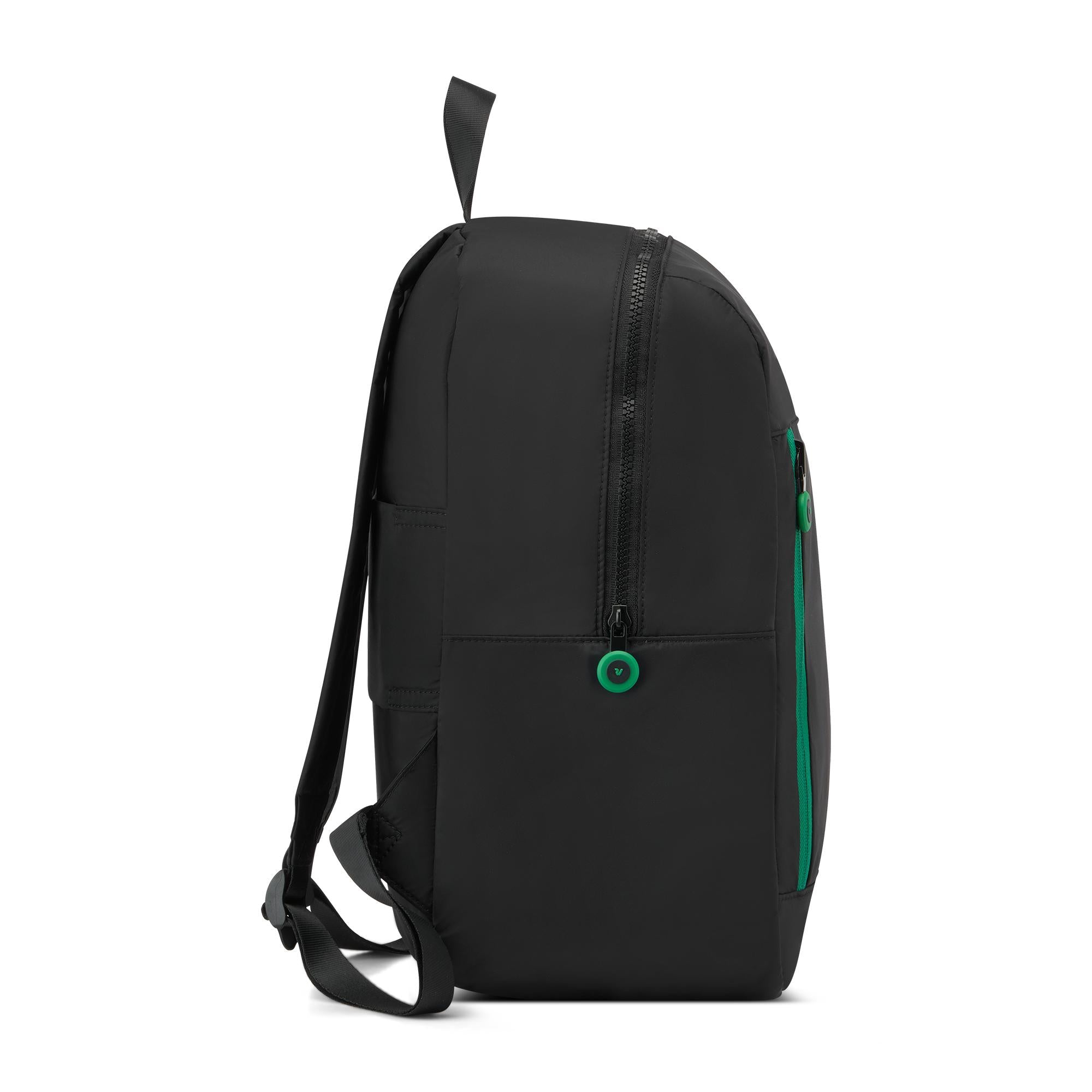 Ryanair RONCATO Kompakter, zusammenklappbarer Reiserucksack, Schwarz und Hellgrün, 40 x 25 x 20 cm