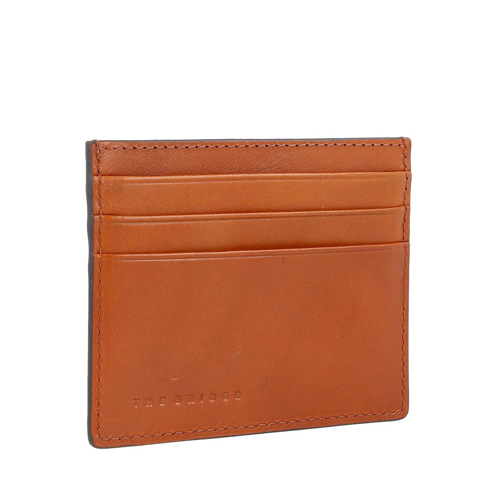 Portacarte Donna THE BRIDGE linea Leda in Pelle color Cognac