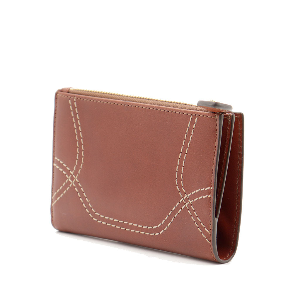 Portafoglio Donna con Bottone THE BRIDGE linea Giorgia in Pelle Marrone