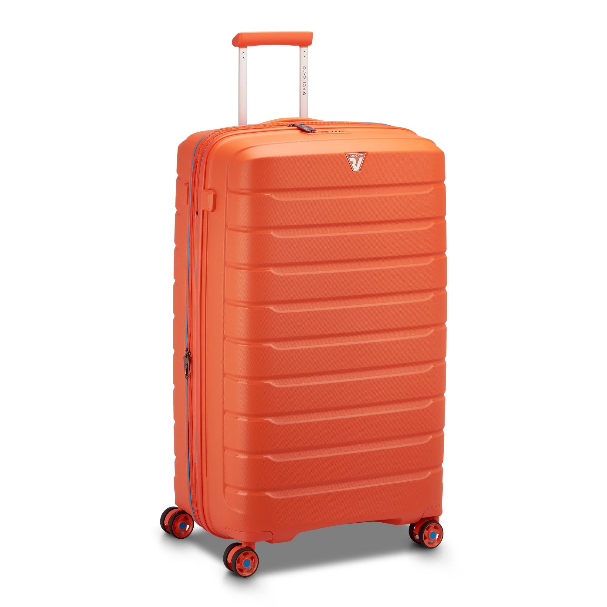 Großer erweiterbarer Hartschalentrolley mit 4 Rädern RONCATO B-Flying Line Leuchtend orange