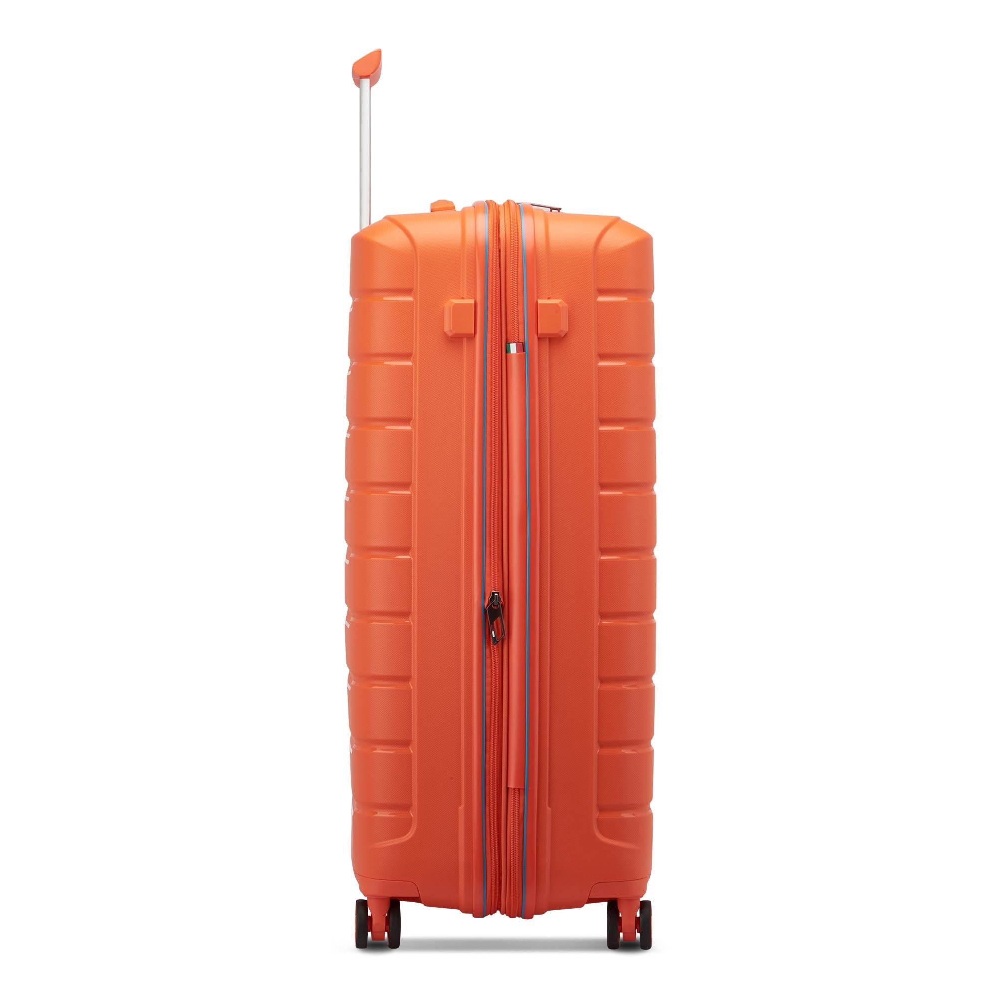 Großer erweiterbarer Hartschalentrolley mit 4 Rädern RONCATO B-Flying Line Leuchtend orange