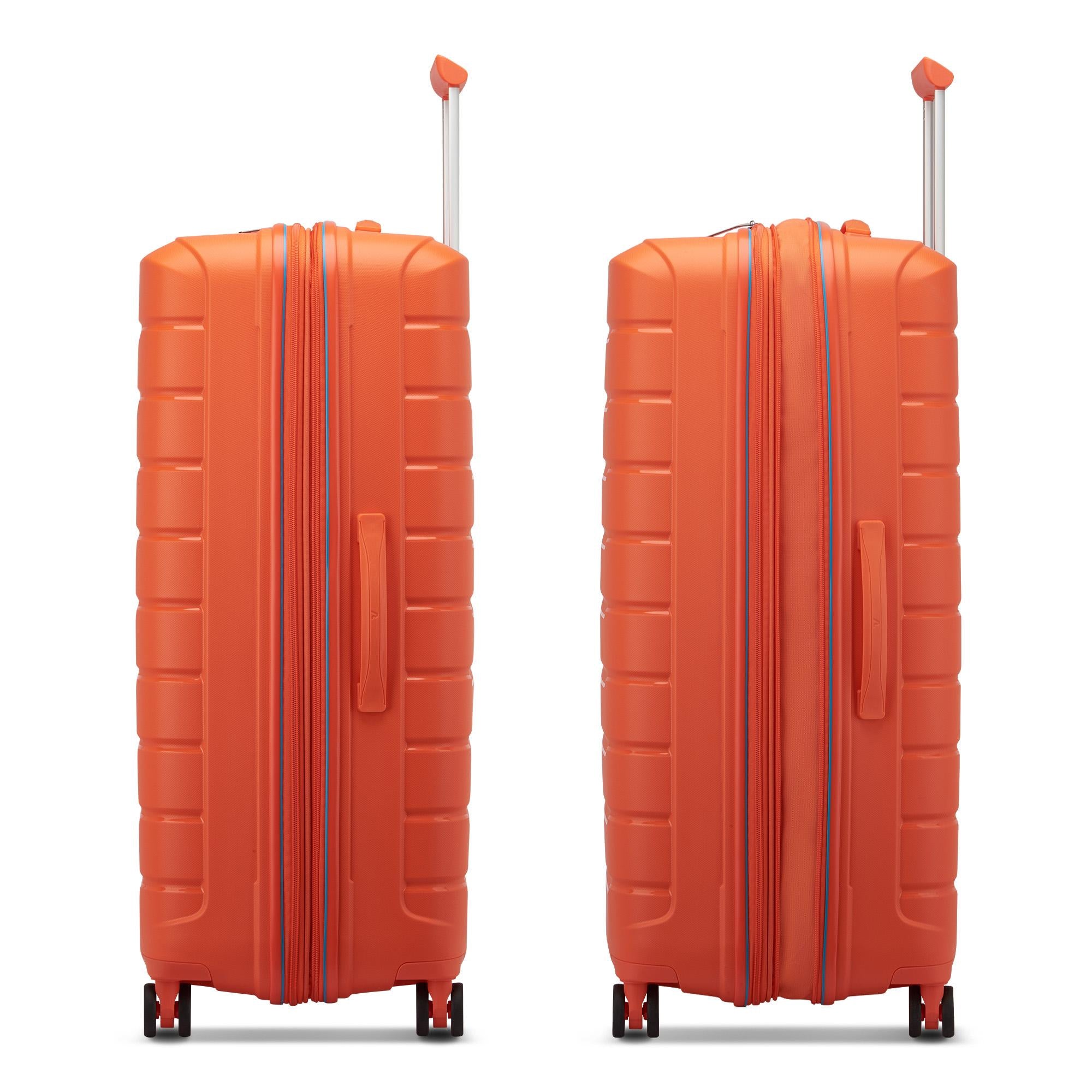Großer erweiterbarer Hartschalentrolley mit 4 Rädern RONCATO B-Flying Line Leuchtend orange
