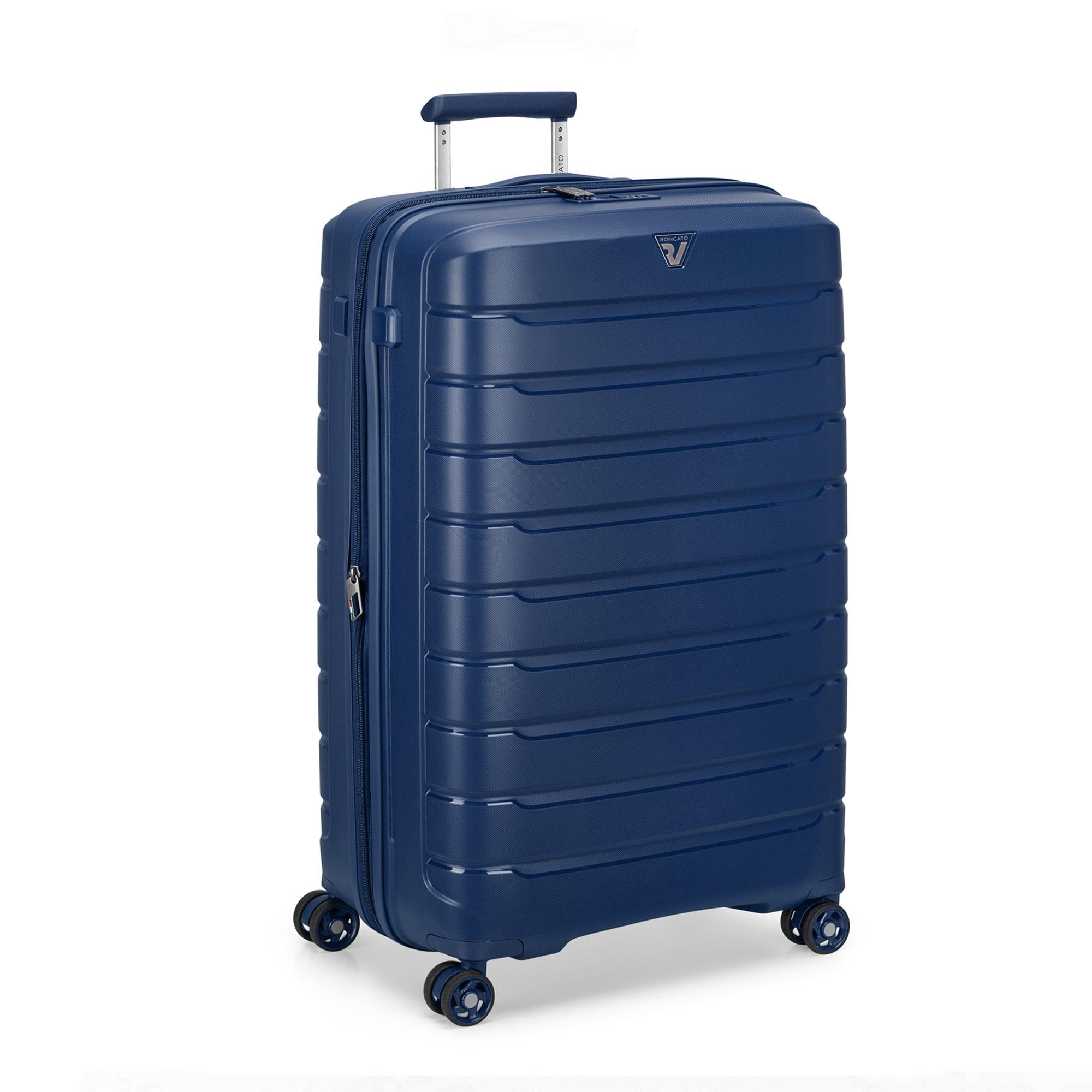 Großer erweiterbarer Hartschalentrolley 4 Räder RONCATO B-Flying Line Mitternachtsblau