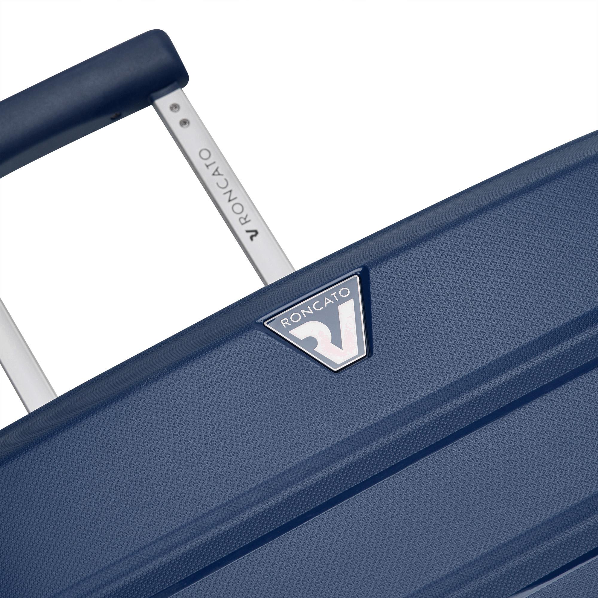 Großer erweiterbarer Hartschalentrolley 4 Räder RONCATO B-Flying Line Mitternachtsblau