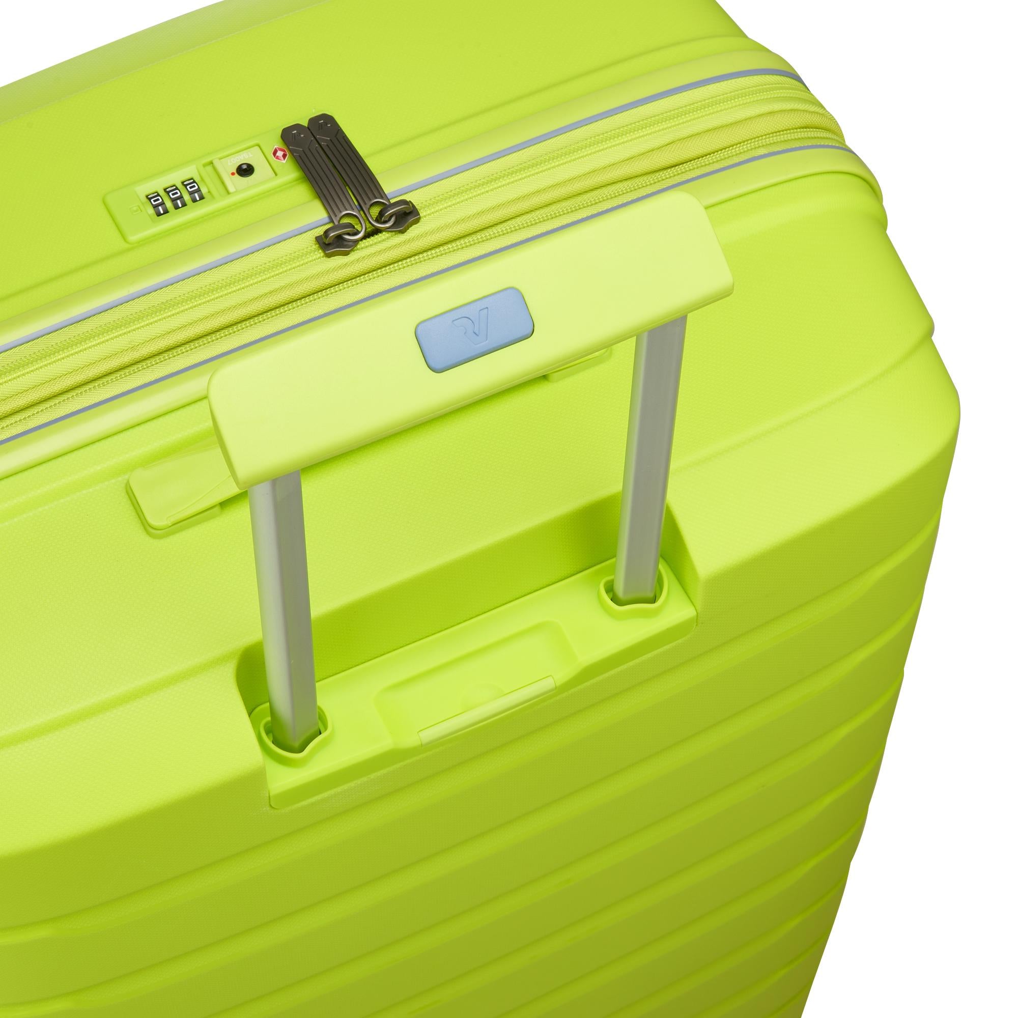 Großer erweiterbarer Hartschalentrolley mit 4 Rädern RONCATO B-Flying Line Cyber ​​​​Lime Farbe