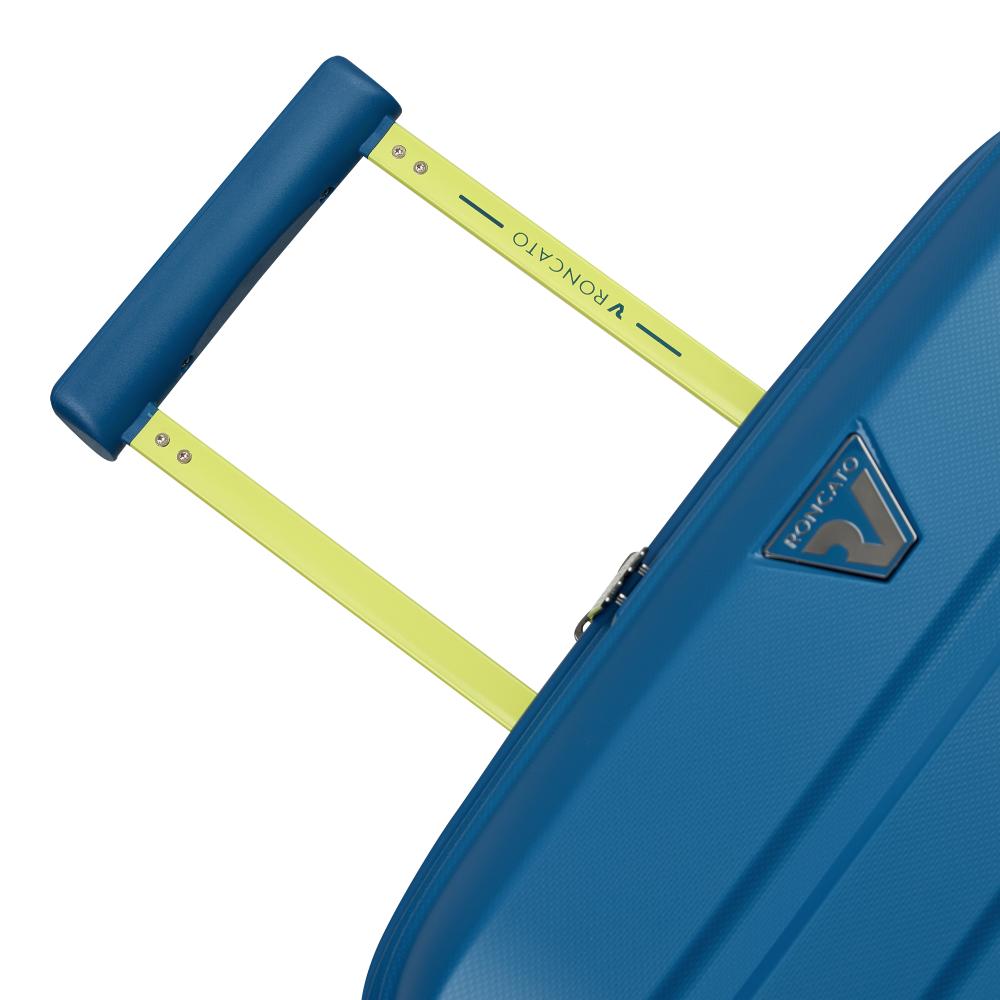 Mittelgroßer, starrer, erweiterbarer Trolley mit 4 Rädern RONCATO Line B-Flying Move Farbe Blue Lagoon