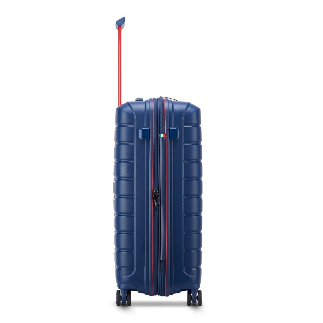 Mittelgroßer, starrer, erweiterbarer Trolley mit 4 Rädern RONCATO Line B-Flying Move Farbe Ultramarinblau