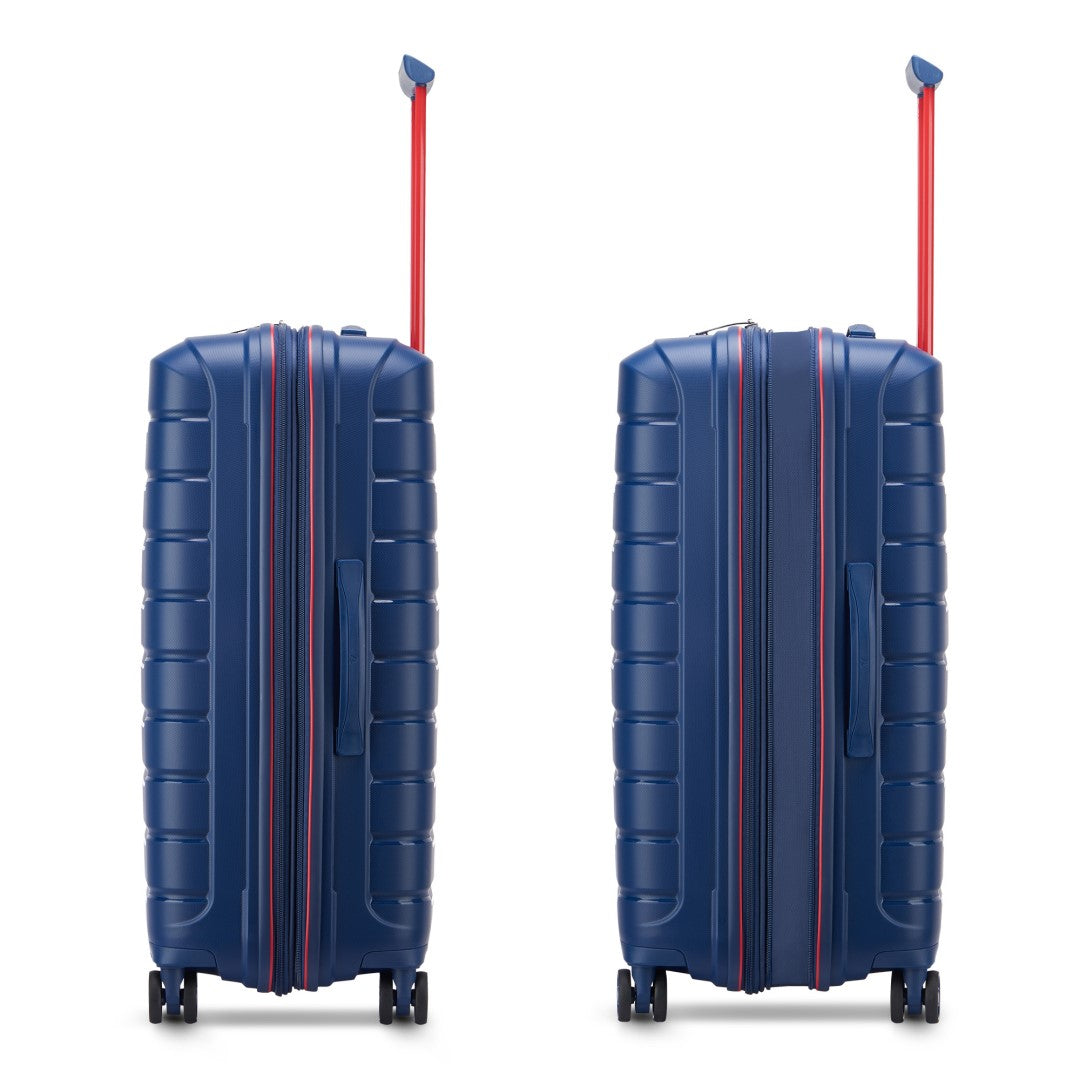 Mittelgroßer, starrer, erweiterbarer Trolley mit 4 Rädern RONCATO Line B-Flying Move Farbe Ultramarinblau