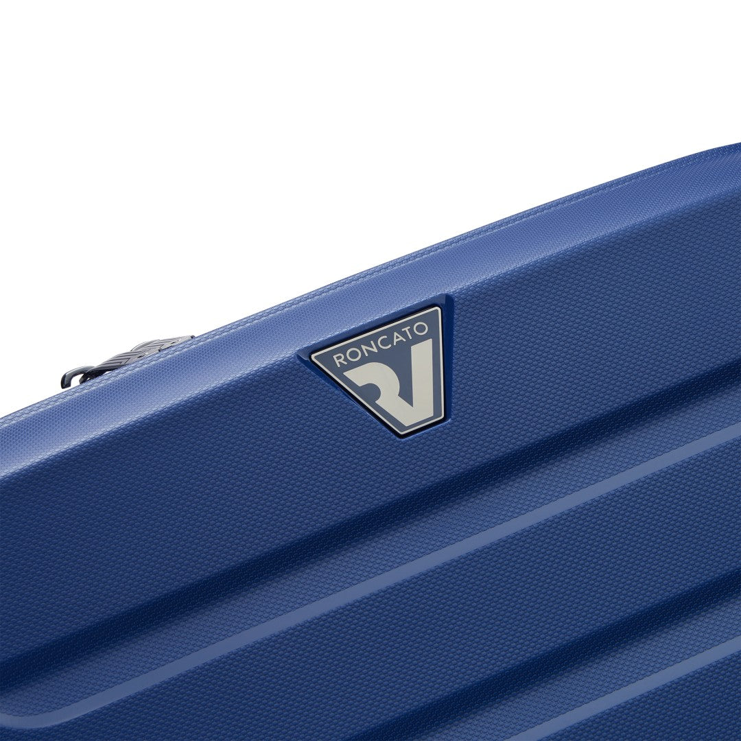 Mittelgroßer, starrer, erweiterbarer Trolley mit 4 Rädern RONCATO Line B-Flying Move Farbe Ultramarinblau