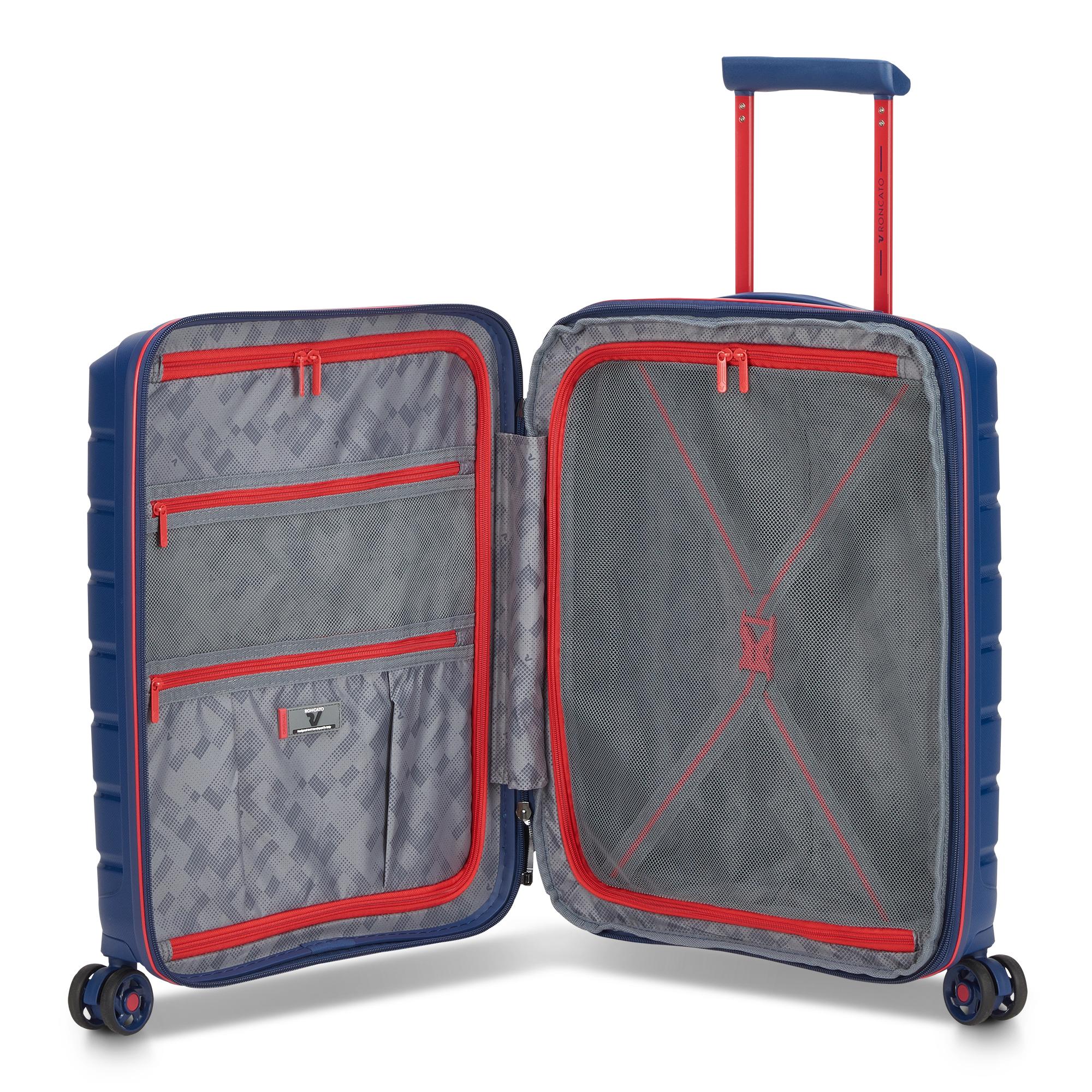 Trolley Cabina Rigido Espandibile 4 Ruote RONCATO Linea B-Flying Move colore Blu Oltremare