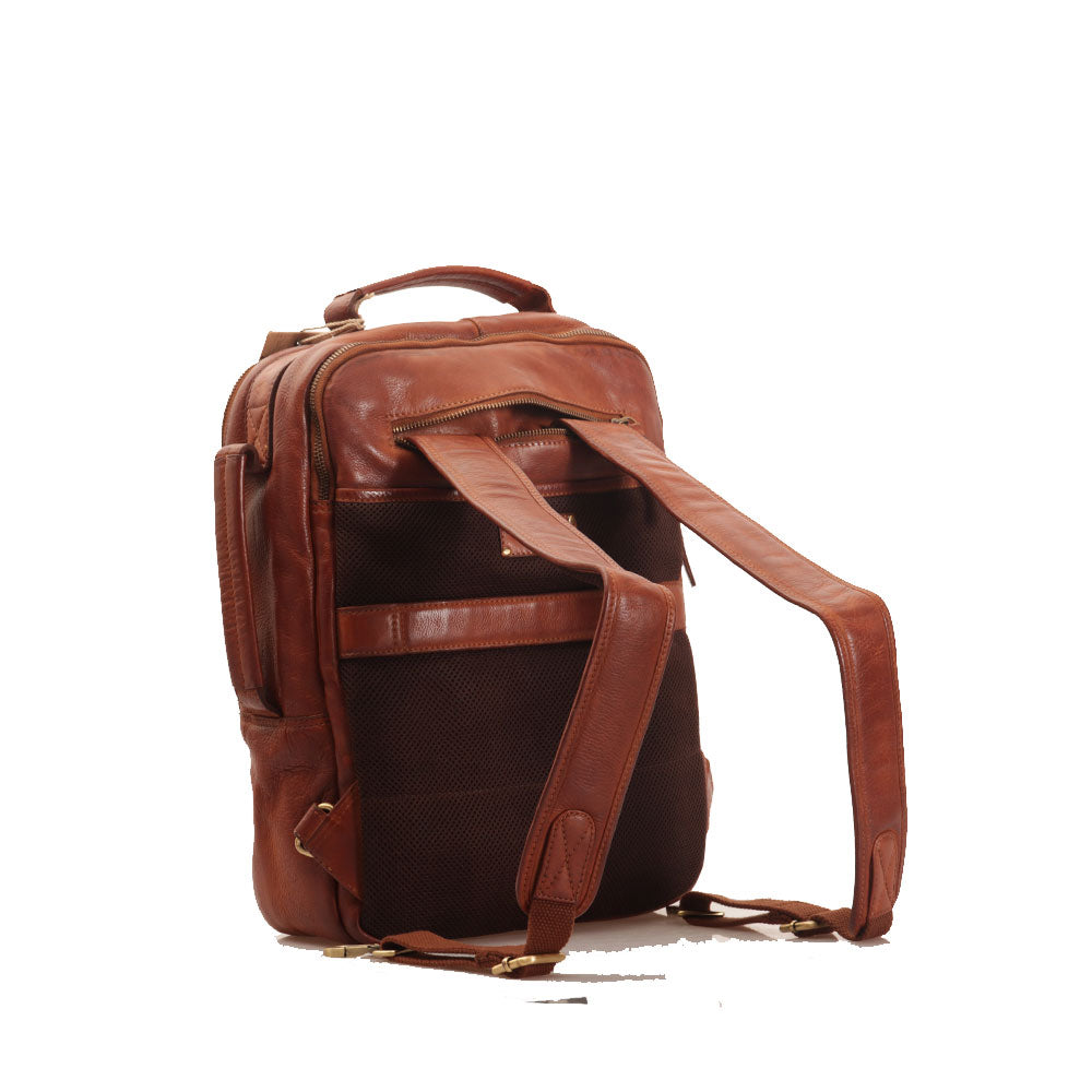 Zaino Cartella Porta Pc GIANNI CONTI in Pelle color Cognac