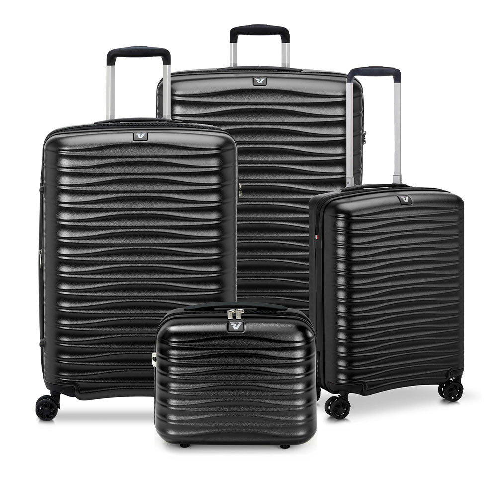 Trolley-Set RONCATO Wave Line Starr schwarz 4 Rollen