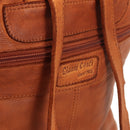 Women's Cognac Vintage-Effect Leather Backpack GIANNI CONTI