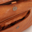Women's Cognac Vintage-Effect Leather Backpack GIANNI CONTI
