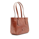 THE BRIDGE Damen-Shoppingtasche, Maddalena Line, aus braunem Leder
