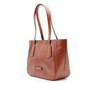THE BRIDGE Damen-Shoppingtasche, Maddalena Line, aus braunem Leder