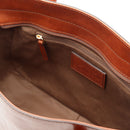 THE BRIDGE Damen-Shoppingtasche, Maddalena Line, aus braunem Leder