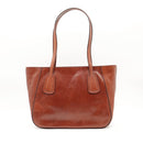 THE BRIDGE Damen-Shoppingtasche, Maddalena Line, aus braunem Leder
