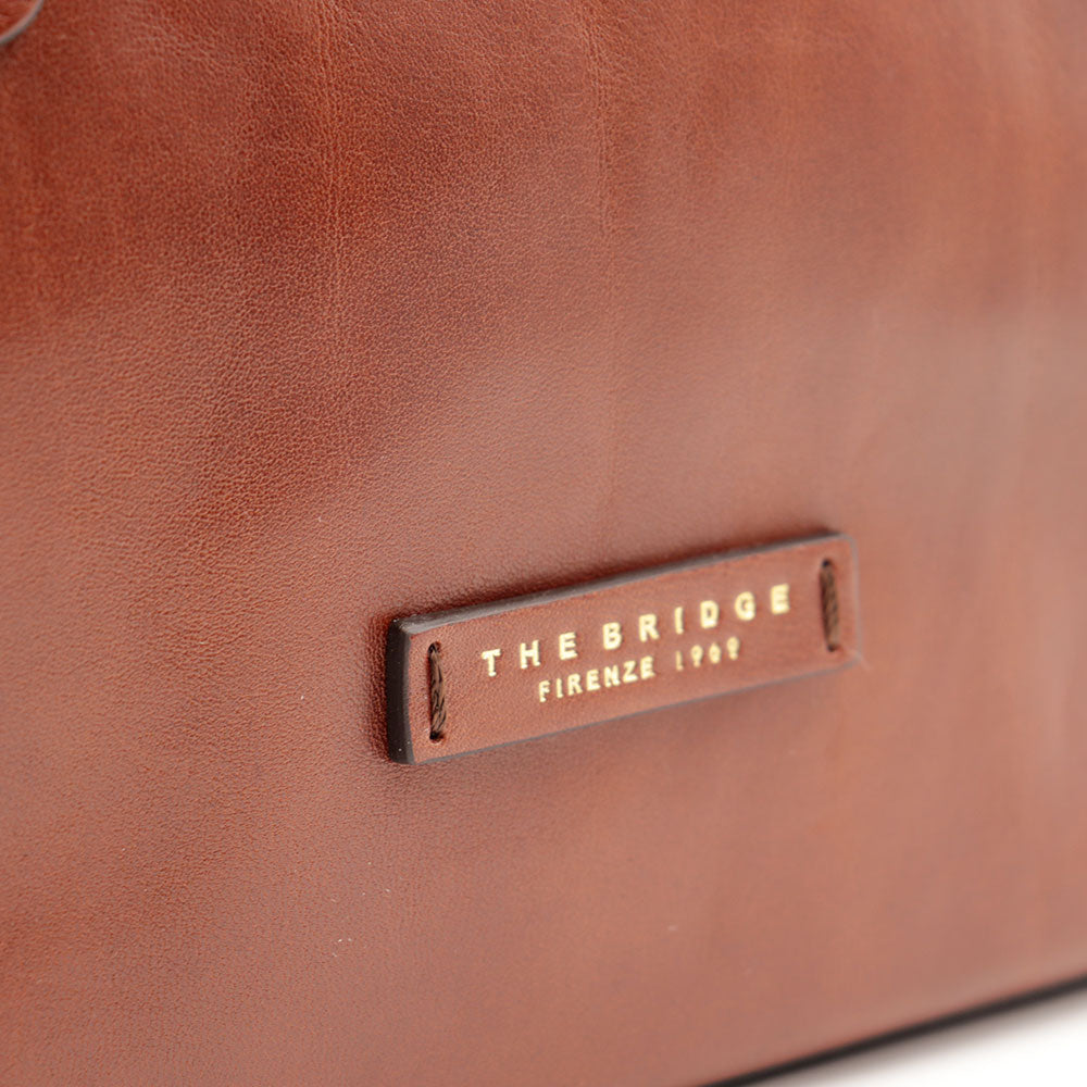 THE BRIDGE Damen-Shoppingtasche, Maddalena Line, aus braunem Leder