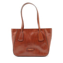 THE BRIDGE Damen-Shoppingtasche, Maddalena Line, aus braunem Leder