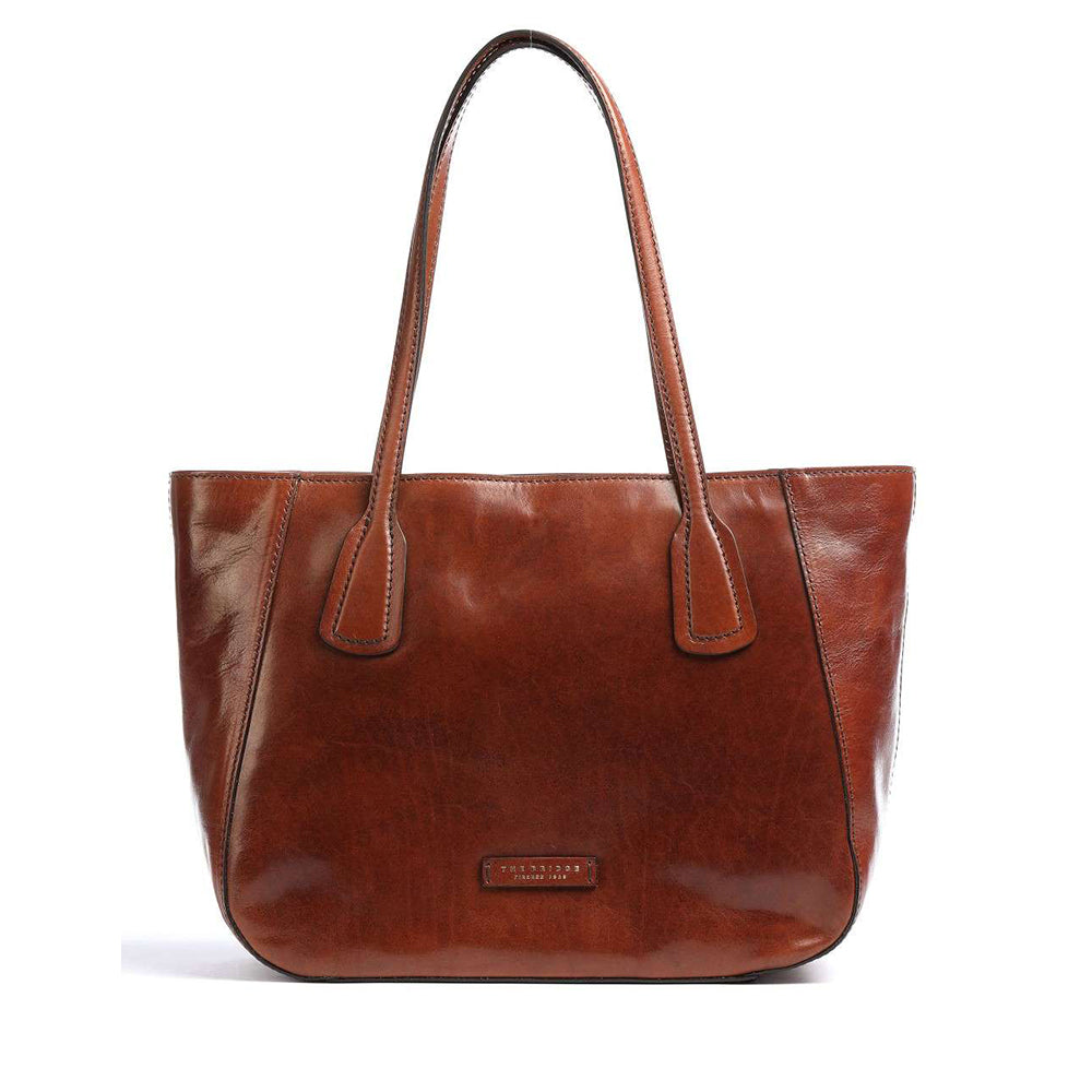 Shopping Bag Large THE BRIDGE linea Maddalena in Pelle Marrone