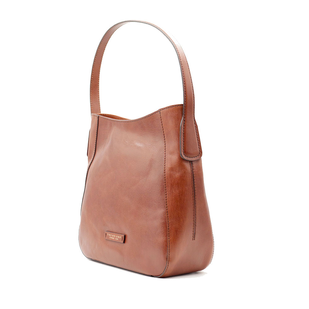 Hobo Bag Donna THE BRIDGE linea Maddalena in Pelle Marrone