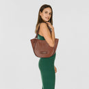 Shopping Bag Donna Media THE BRIDGE linea Domitilla in Pelle Marrone