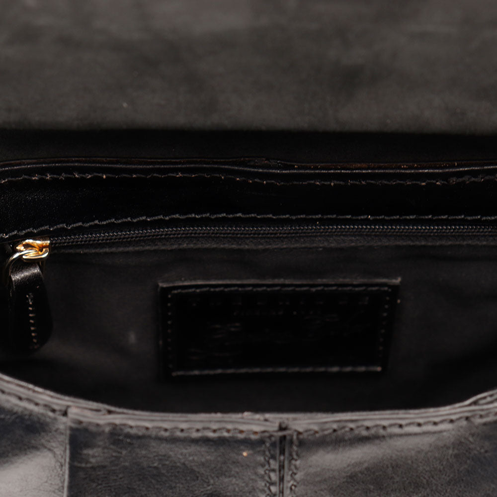 Borsa Donna a Tracolla THE BRIDGE linea Flora in Pelle Nera