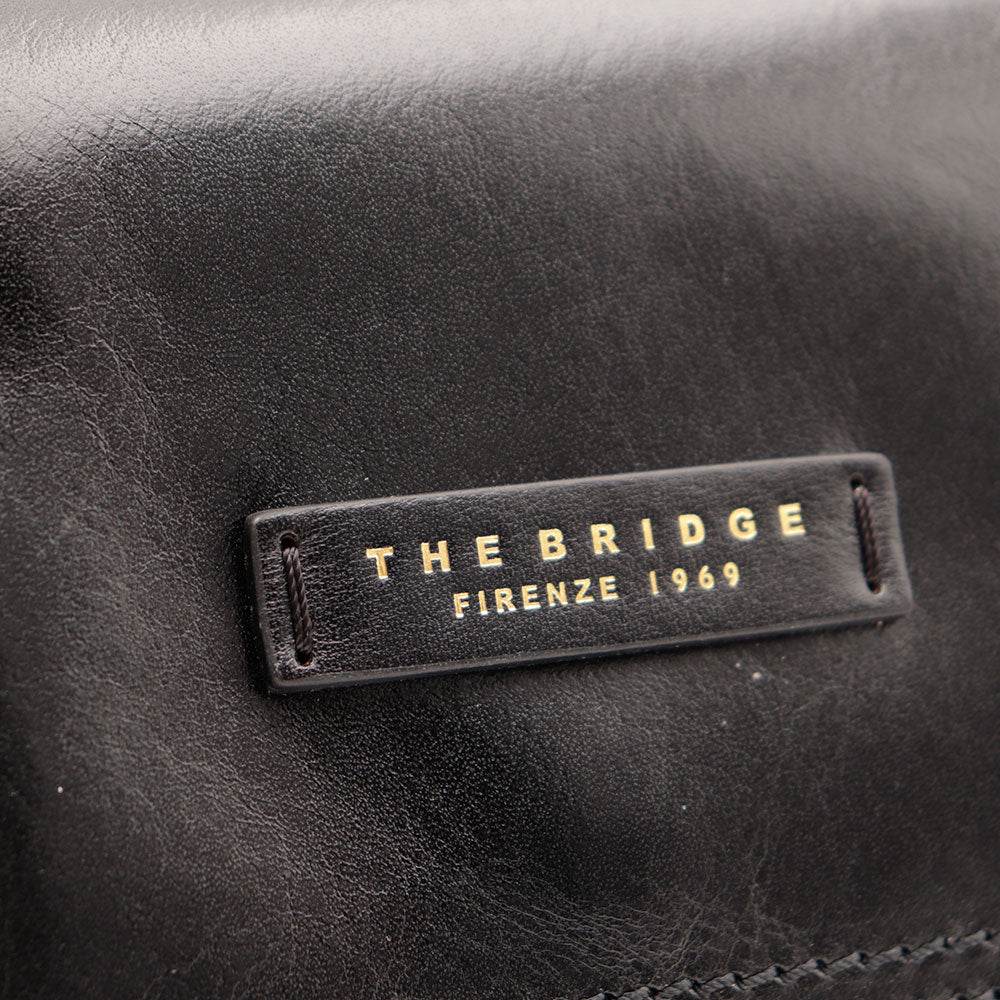 Borsa Donna a Tracolla THE BRIDGE linea Flora in Pelle Nera