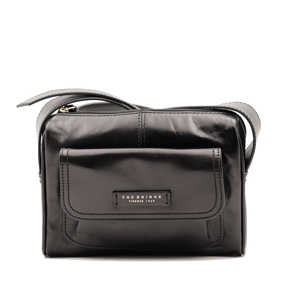Camera Case Donna a Tracolla THE BRIDGE linea Flora in Pelle Nera