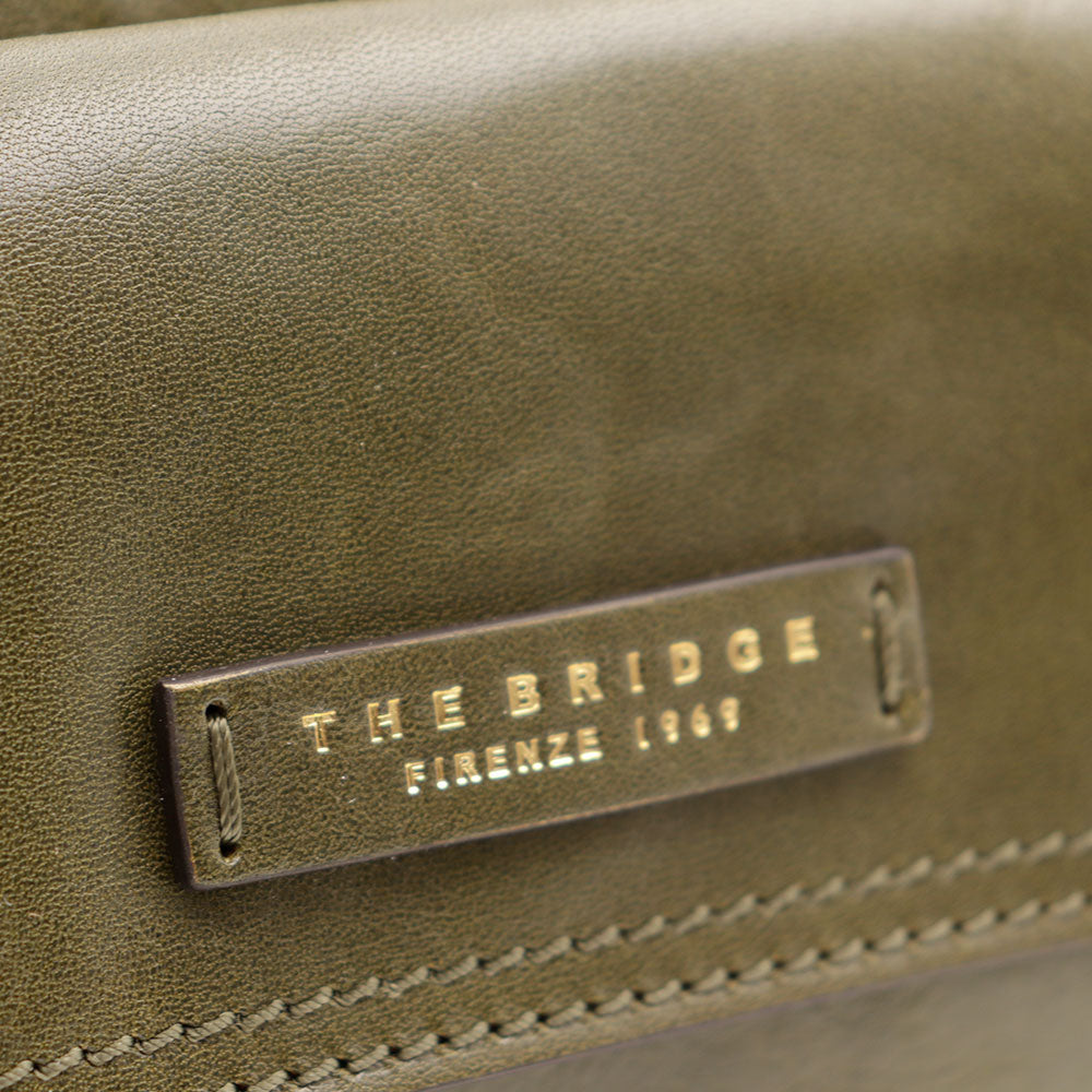 Camera Case Donna a Tracolla THE BRIDGE linea Flora in Pelle Verde Timo
