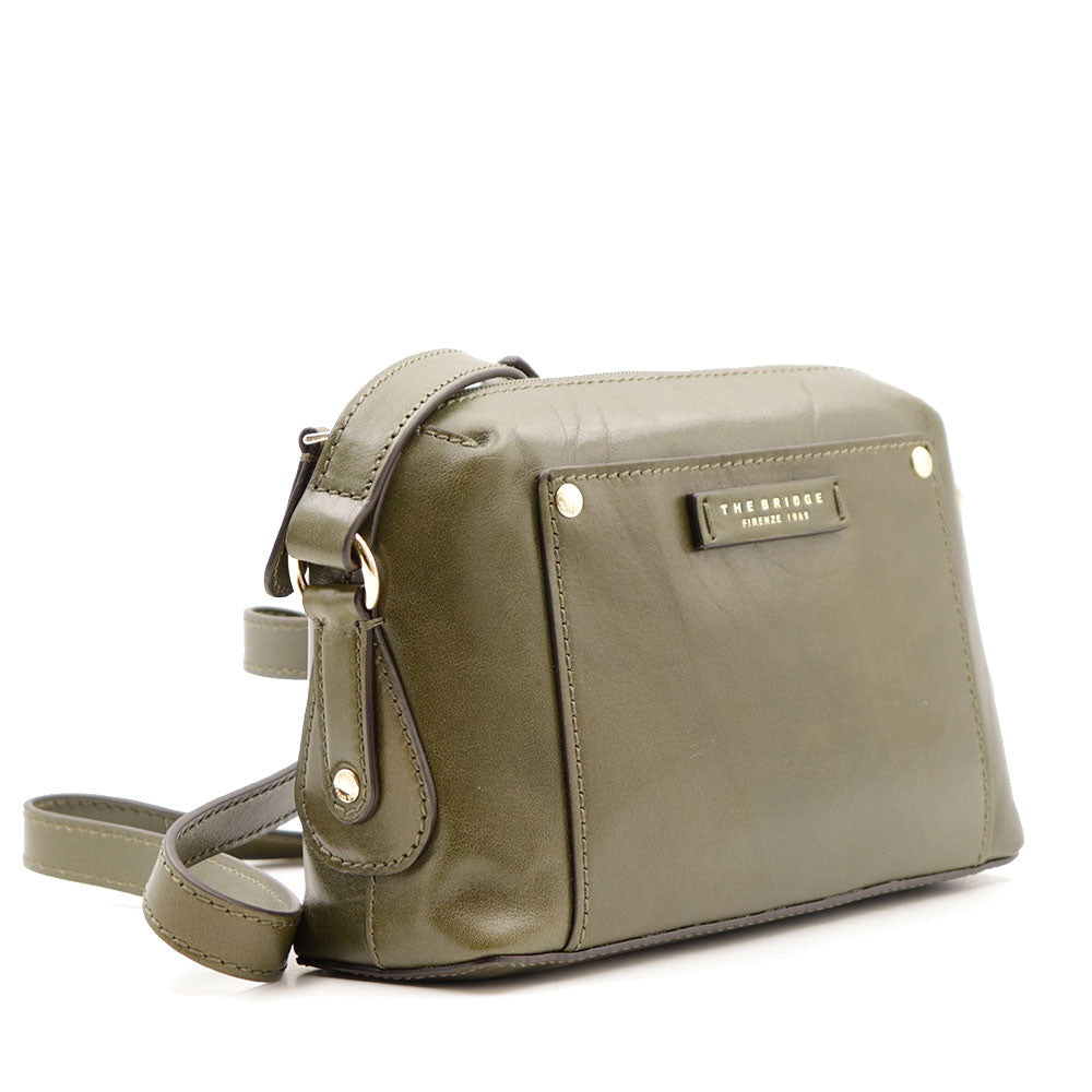 Borsa Donna a Tracolla THE BRIDGE linea Cecilia in Pelle Verde Timo