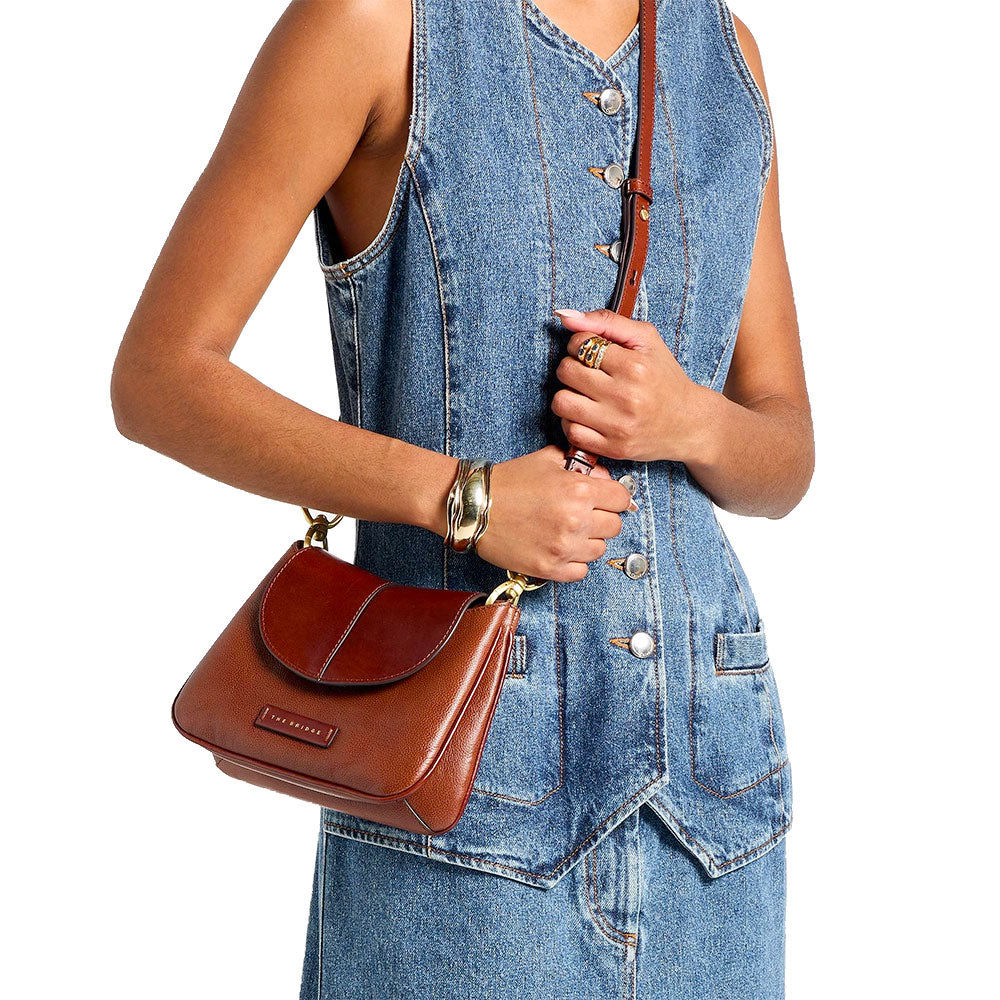 Borsa Donna a Tracolla THE BRIDGE linea Elisabetta in Pelle Marrone