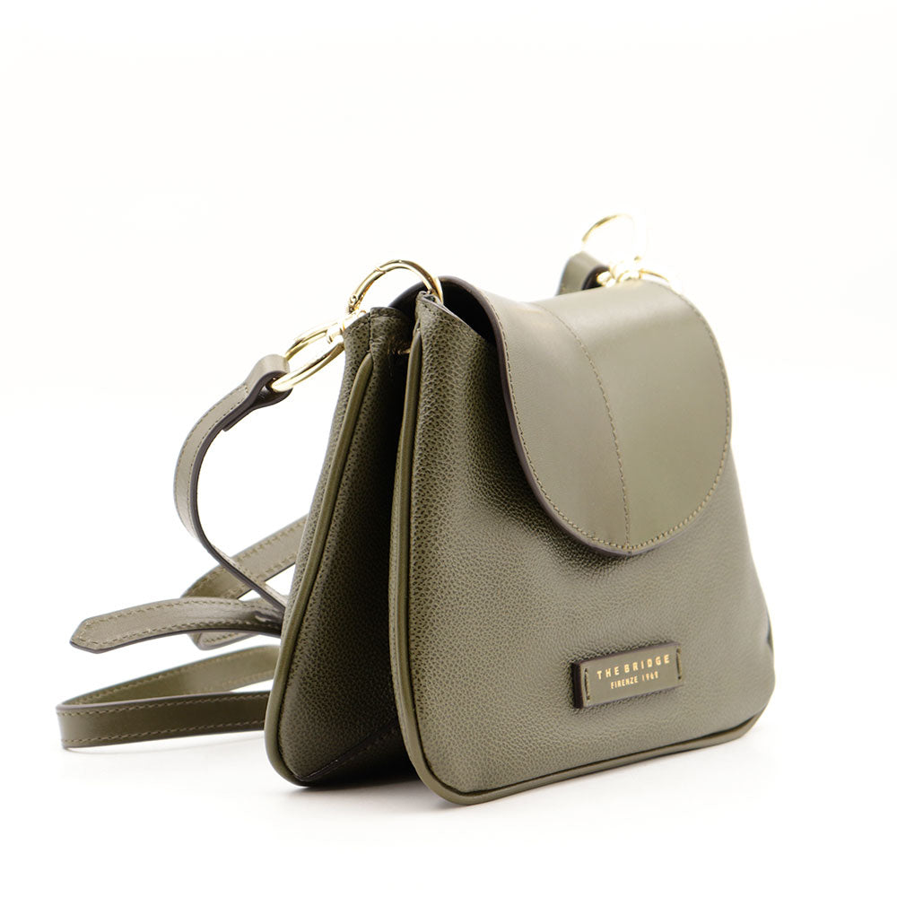 Borsa Donna a Tracolla THE BRIDGE linea Elisabetta in Pelle Verde Timo