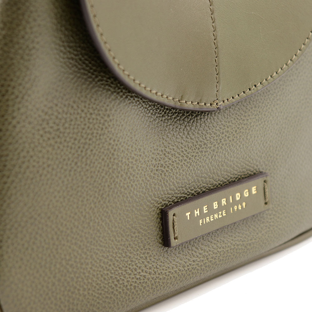 Borsa Donna a Tracolla THE BRIDGE linea Elisabetta in Pelle Verde Timo