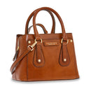 Doppelfunktions-Damenhandtasche THE BRIDGE Cecilia-Linie aus braunem Leder