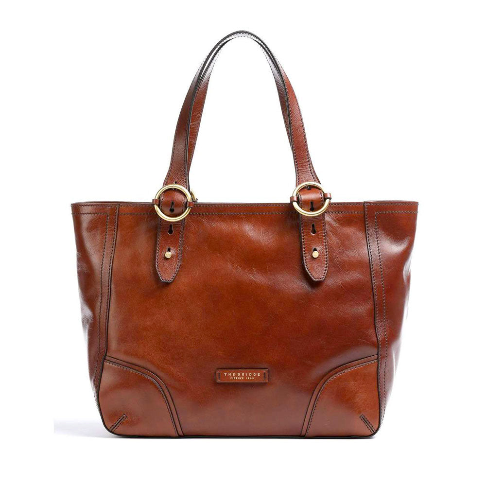 THE BRIDGE Damen-Schulter-Shopper-Tasche aus braunem Leder der Matilde-Linie