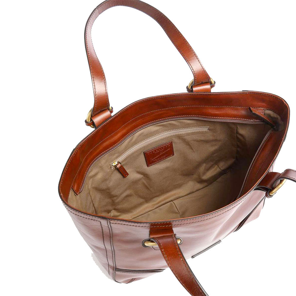 THE BRIDGE Damen-Schulter-Shopper-Tasche aus braunem Leder der Matilde-Linie