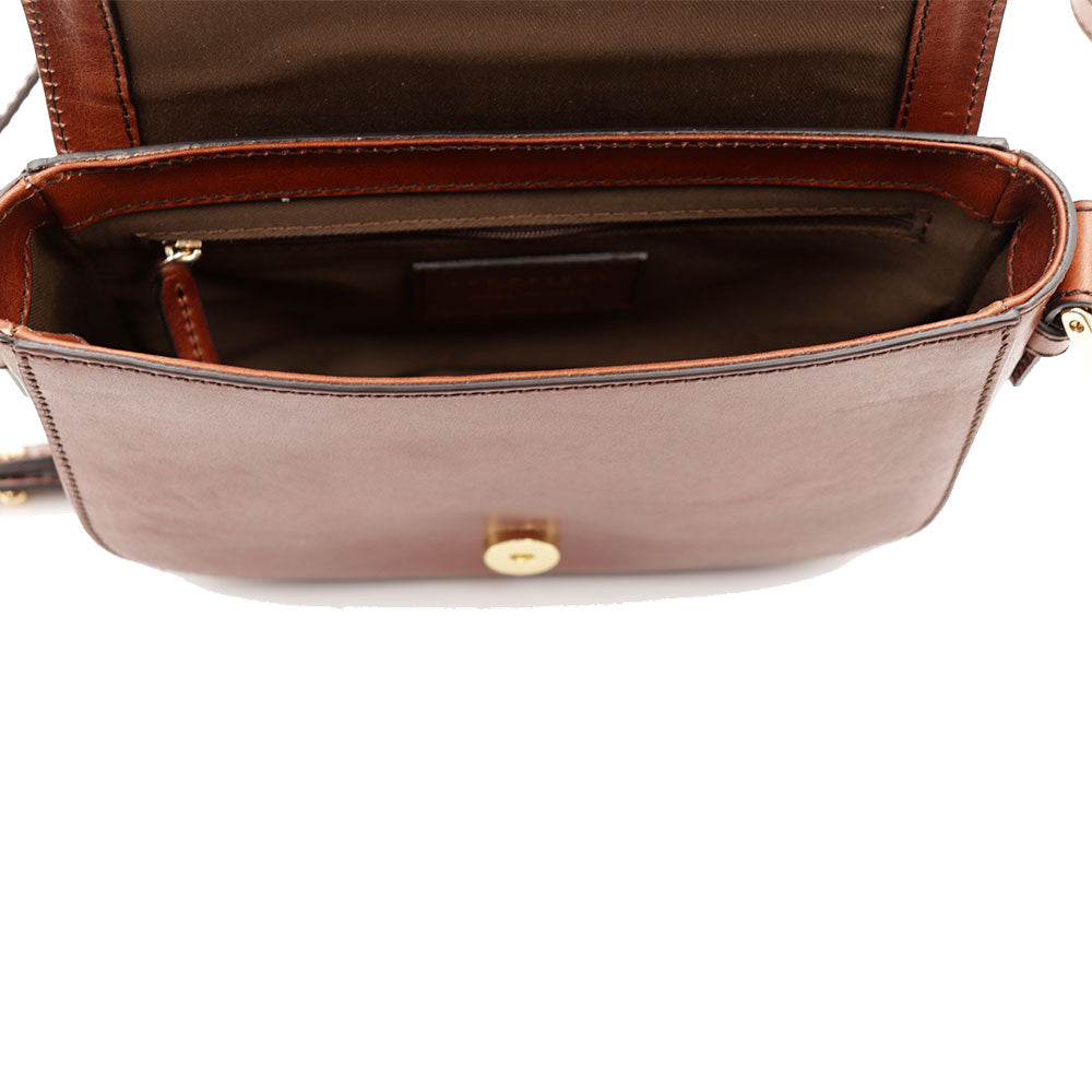 Borsa Donna a Tracolla Piccola THE BRIDGE linea Faentina in Pelle Marrone