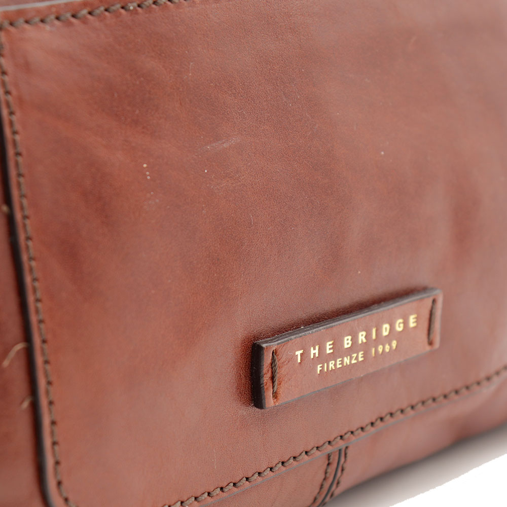 Borsa Donna a Tracolla THE BRIDGE linea Flora in Pelle Marrone