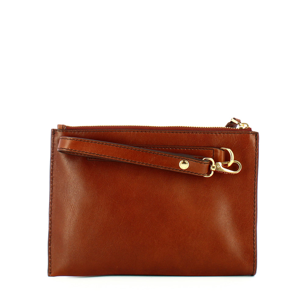 Pochette Uomo Piccola THE BRIDGE linea Dante in Pelle Marrone