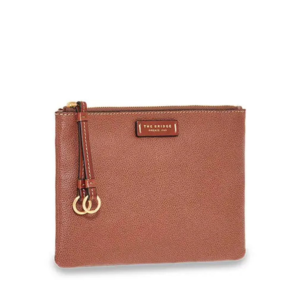 Pochette Portatutto THE BRIDGE linea Carlotta in Pelle Marrone