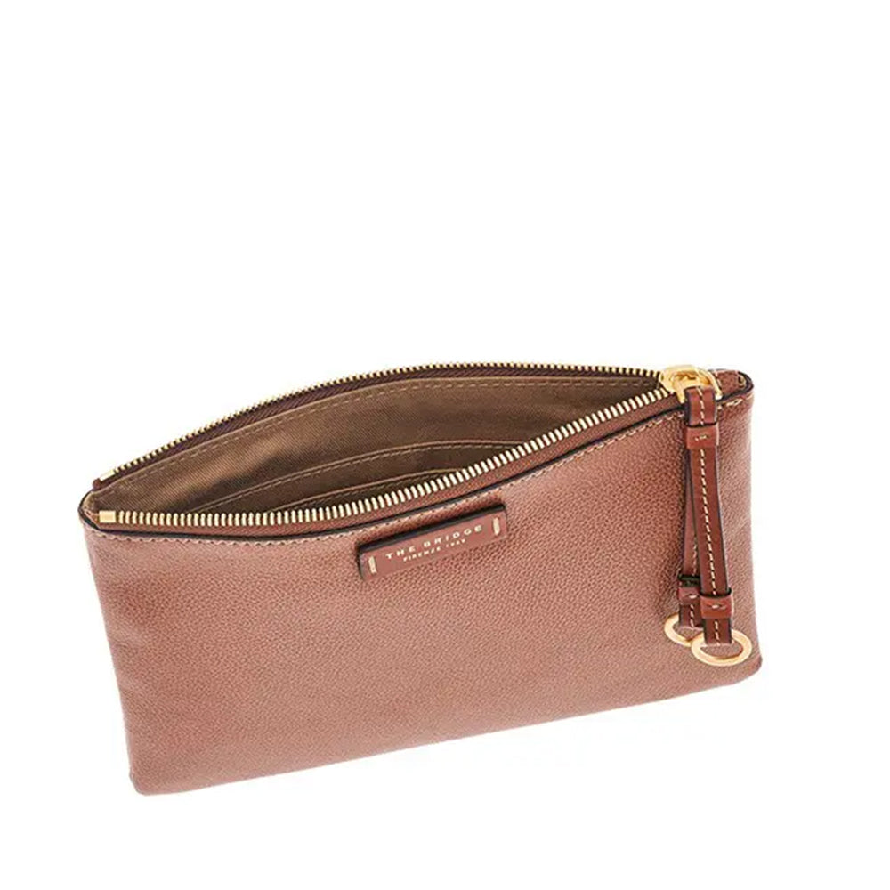 Pochette Portatutto THE BRIDGE linea Carlotta in Pelle Marrone