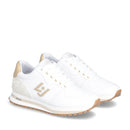 Scarpe LIU JO Wonder 700 Sneakers Running Bianche con Inserti Laminati Oro